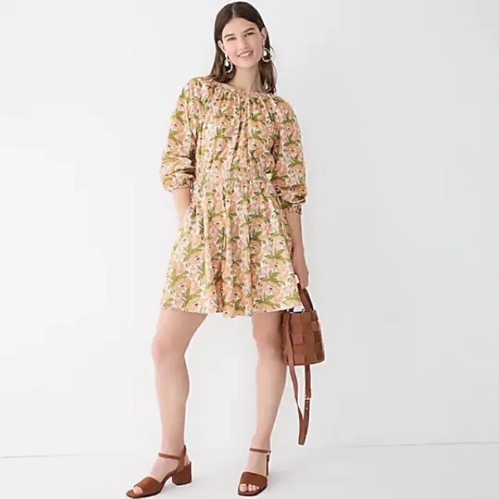 J Crew Smocked Waist Mini Dress in Liberty® Butterfield Poppy Fabric NWT